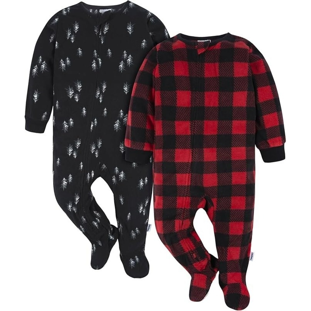 Gerber Baby Fleece Footed Pajamas 2-Pack | Flame Resistant Sleepers 2T | NEW